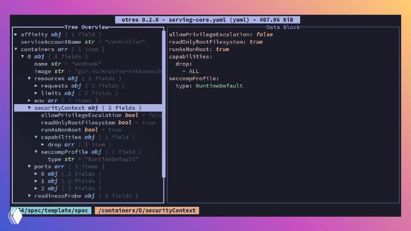 OTree — TUI для просмотра JSON/TOML/YAML