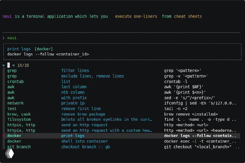 Navi — интерактивная шпаргалка для командной строки