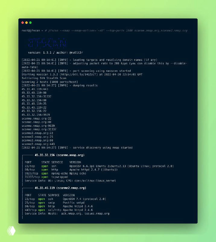 JFScan — инструмент для сканирования портов