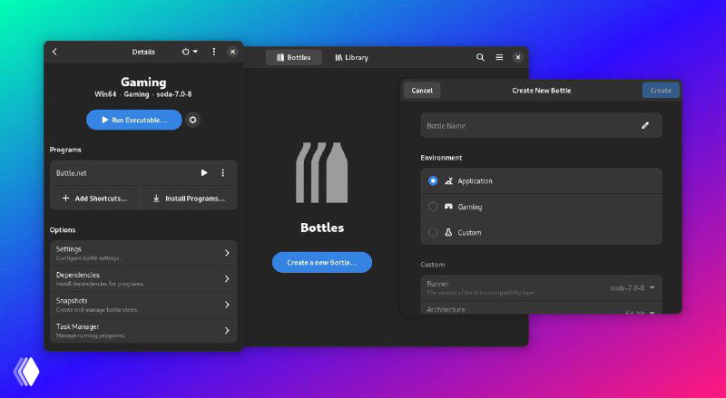 Bottles — запуск Windows‑приложений на Linux