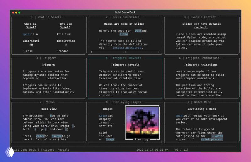 Spiel — презентации в терминале на Python