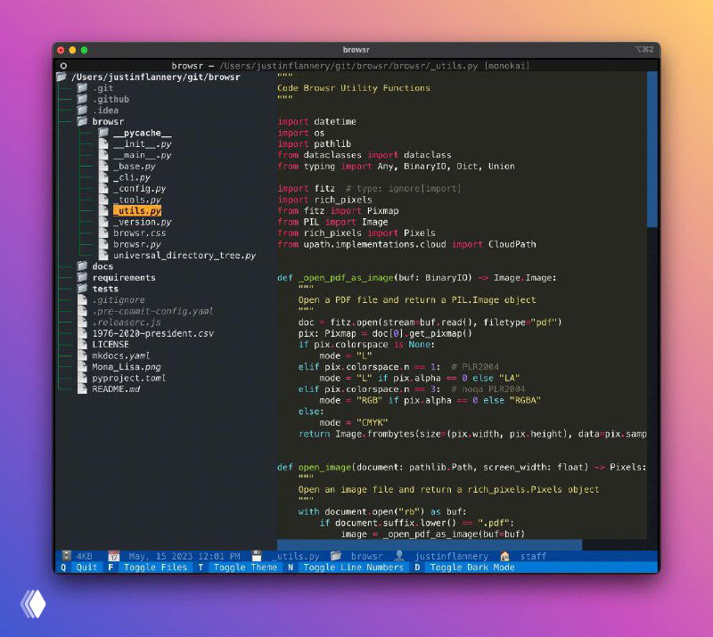 Browsr — файловый менеджер для терминала