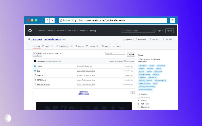backend-cheats — компактная шпаргалка по backend