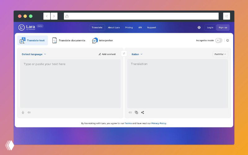 Lara — мощный переводчик с режимами перевода