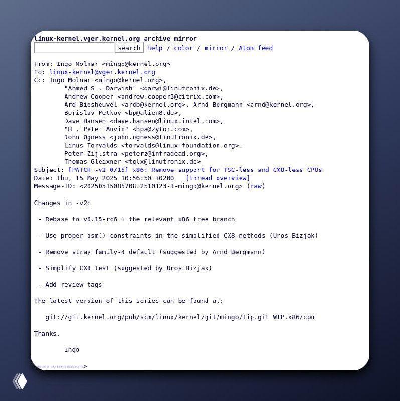 Linux избавляется от i486 — вторая волна чистки ядра