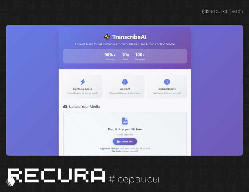 Transcribe — онлайн-транскрипция аудио и видео