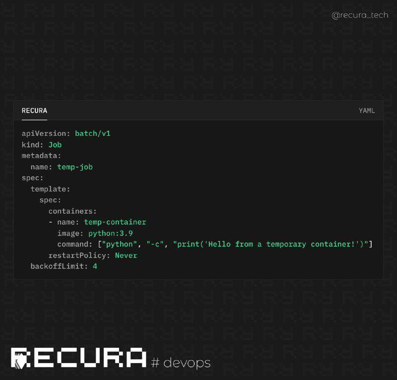 Jobs в Kubernetes для временных контейнеров