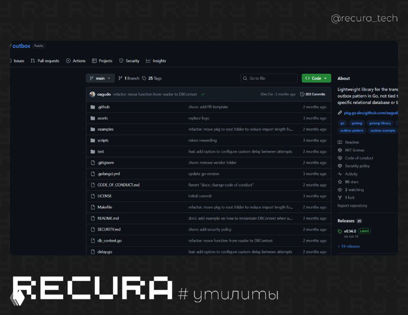 Outbox — библиотека Go для транзакционного исходящего трафика