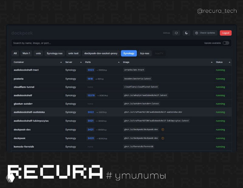 Dockpeek — минималистичная панель управления контейнерами