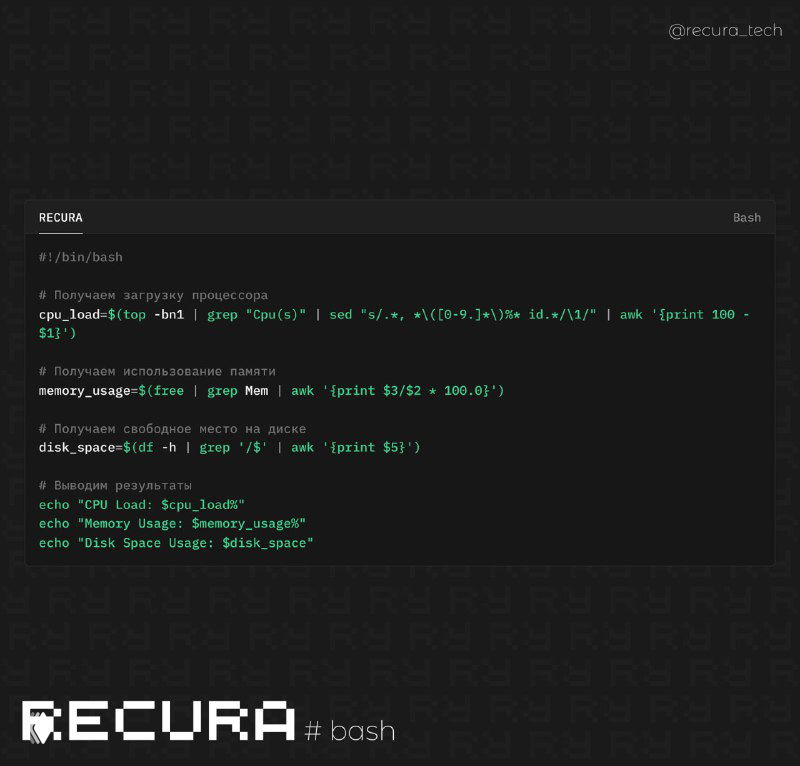 Создание простого мониторинга ресурсов с Bash