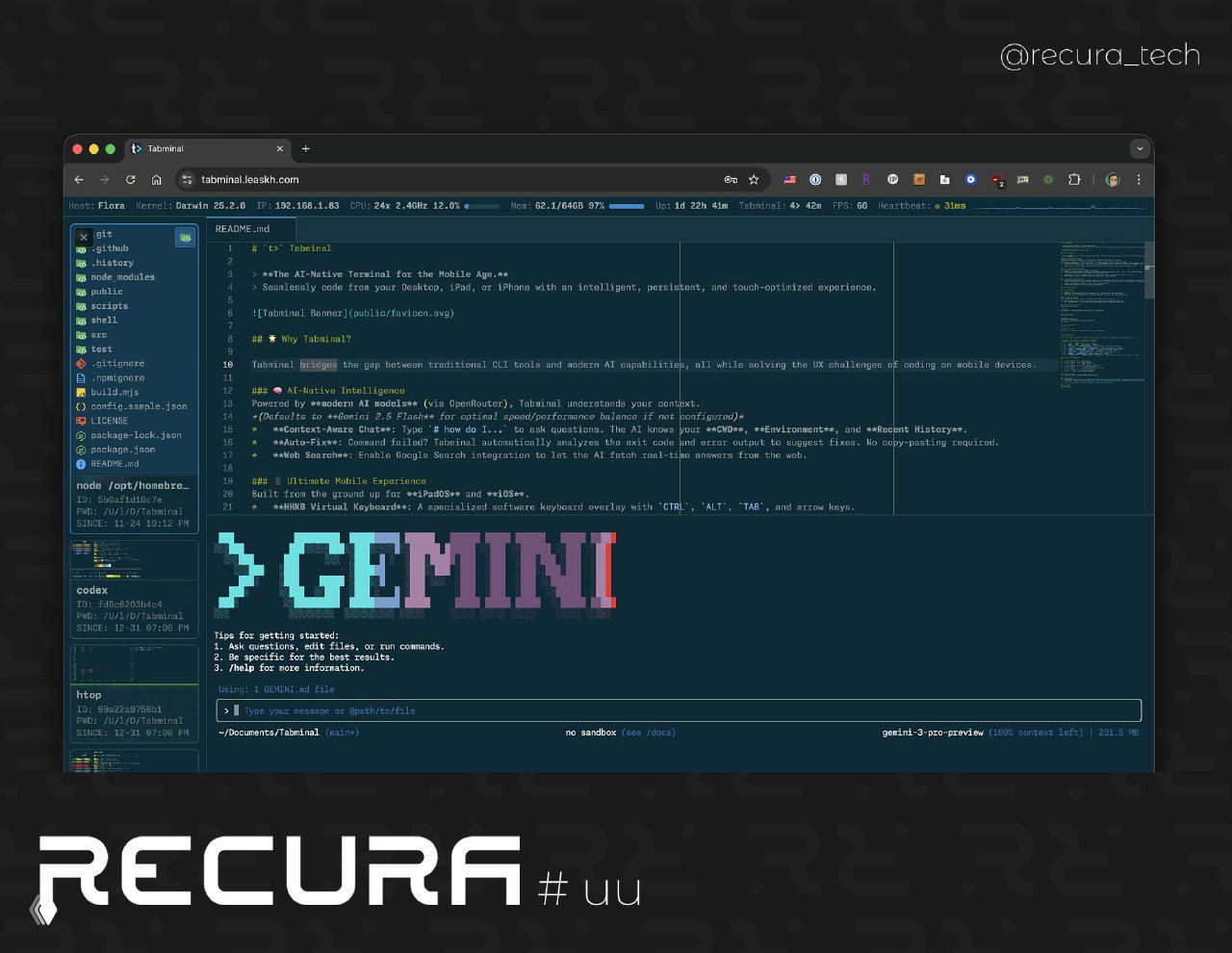 Tabminal — терминал в браузере с AI‑помощником