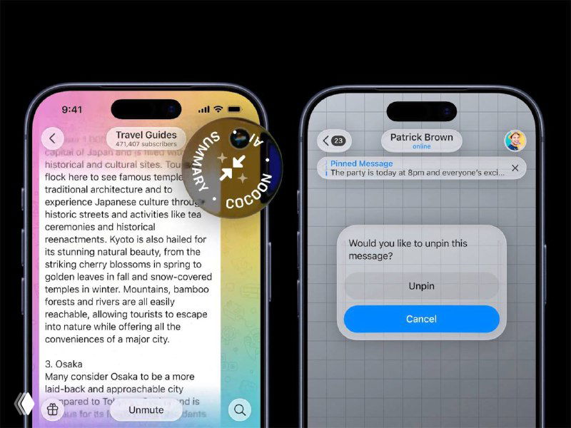 Январское обновление Telegram: дизайн и ИИ‑пересказы