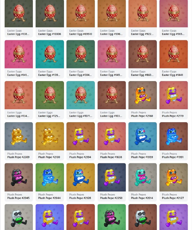 Топ‑холдер plushpepes.ton получил 50 Faberge Easter Eggs