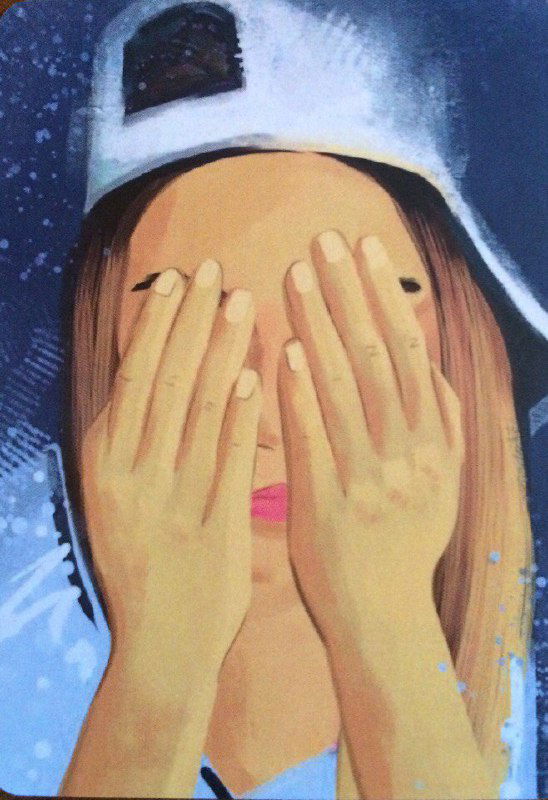 Иллюстрация карты: лицо человека, закрывающего глаза руками, символ внутреннего поиска, интуиции и конфиденциальной работы с выбором.