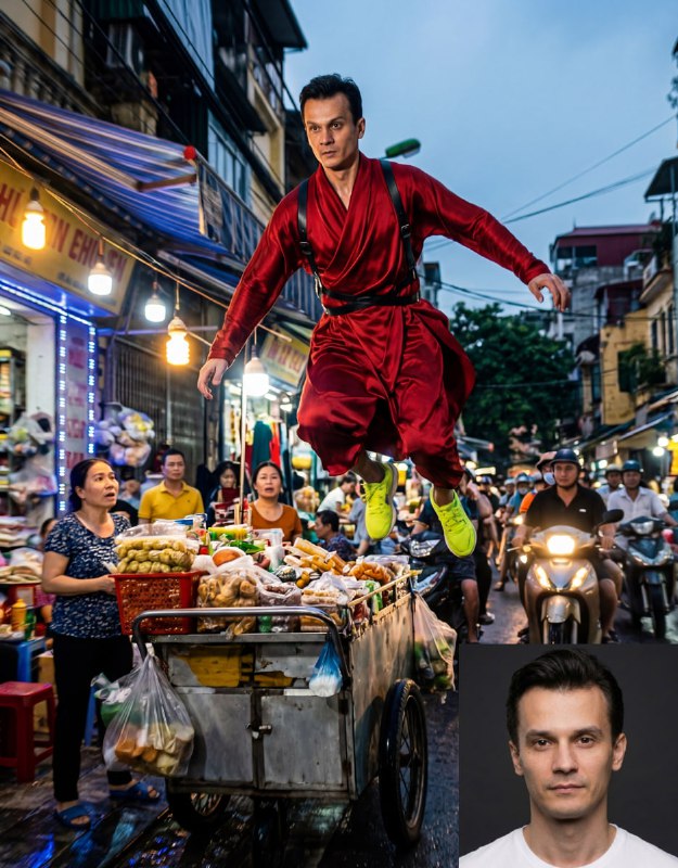 Коллаж из концепт-артов и элементов окружения в тёмно-зелёной гамме, показывающий вариации персонажей и реквизита для генерации сценой модели.