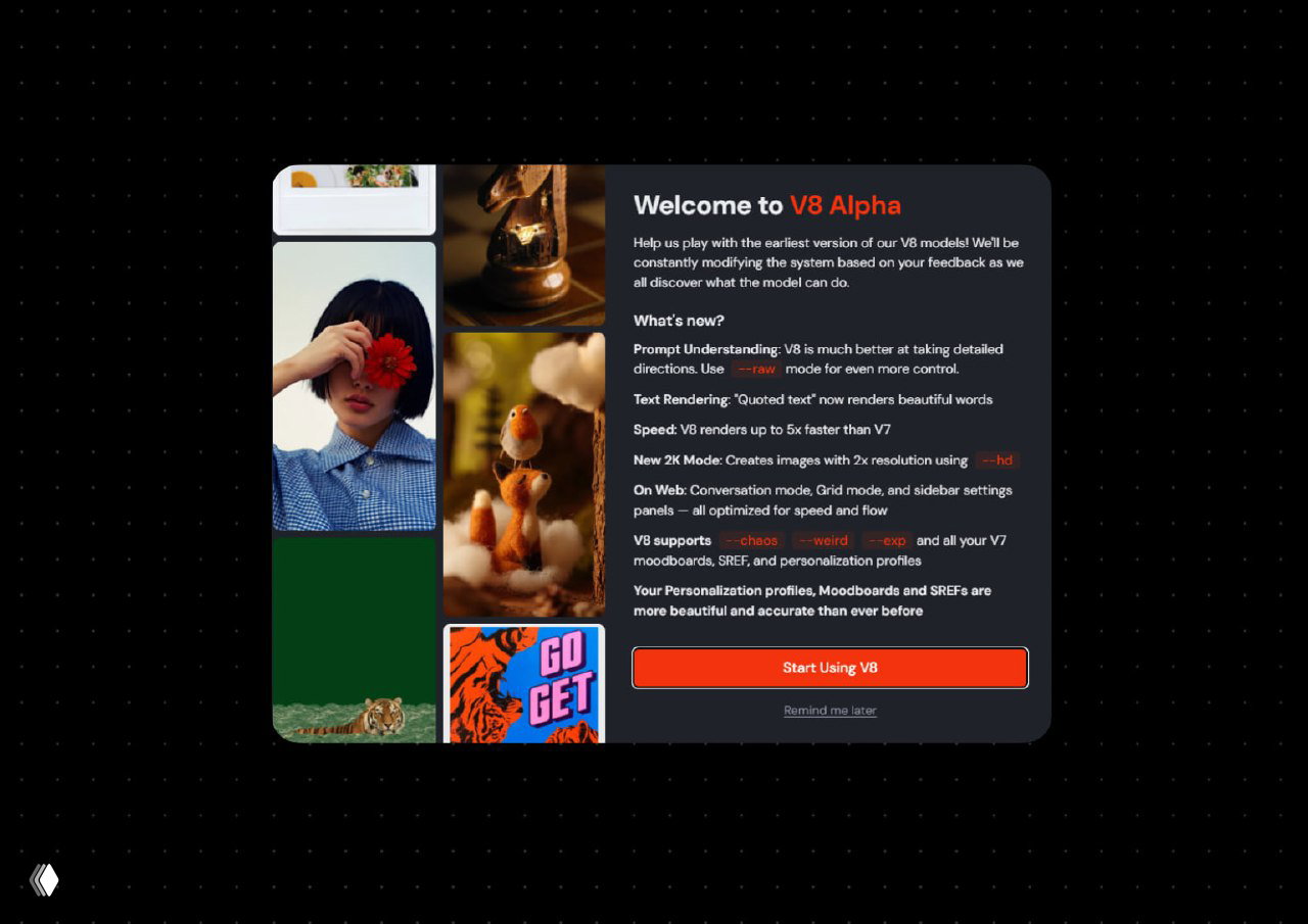 Midjourney V8 на Midjourney Alpha!