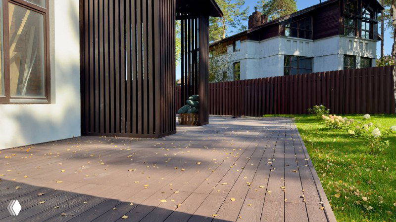 Терраса 200 м² с настилом Polivan SINGARAJA