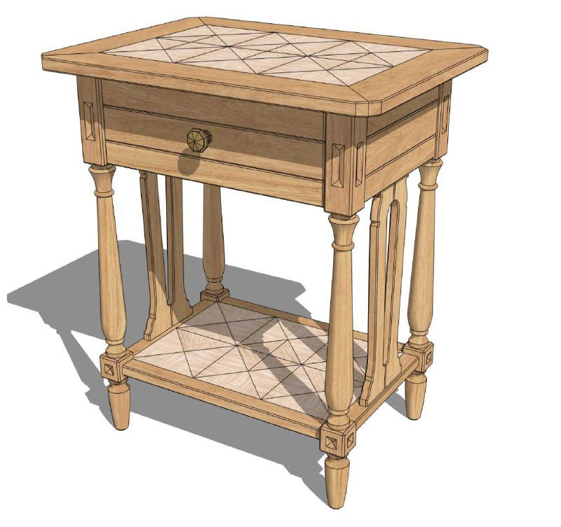 SketchUp для классической столярки: два варианта столика