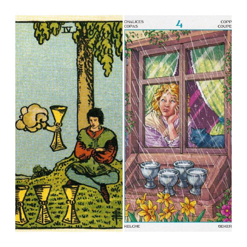 Четвёрка Кубков — погружение в себя