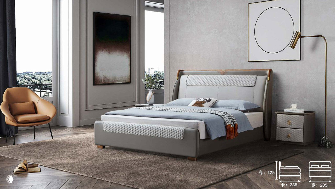 Кровать 238×205 — варианты обивки и цена