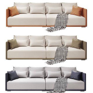 Три варианта дивана в ряд на белом фоне — демонстрация разных цветовых и конструктивных исполнений модели для выбора.