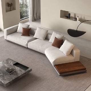 Диван 360×98×67 — ткань хлопок/лён, массив