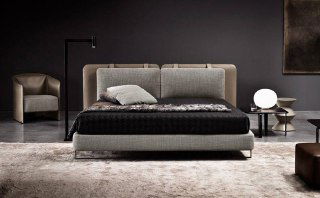 Кровать — 218×220 / 190×108, ткань и искусственная кожа