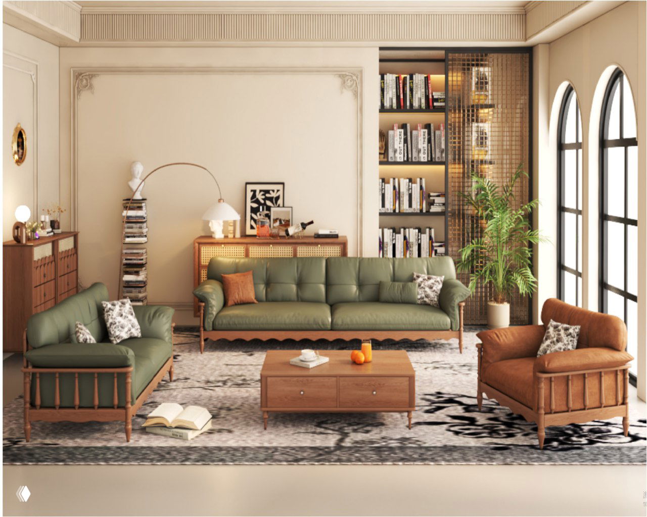 Диван 3-х местный из ясеня