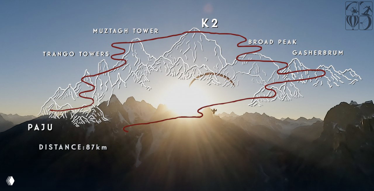 Параплан над К2: попытка рекорда и кадры Red Bull