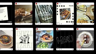 Сетка миниатюр и визуов из Instagram с примерами подачи блюд, меню и фирменных карточек бренда, показывающая социальные публикации проекта.