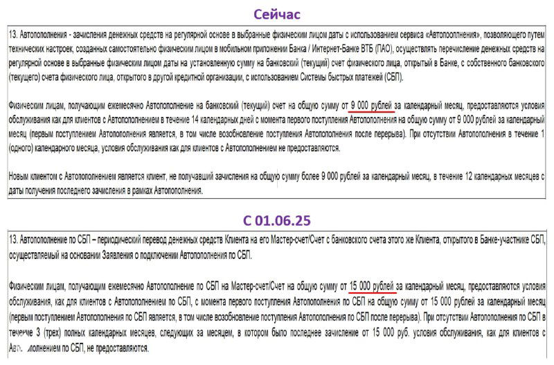ВТБ — привилегии за автопополнение с 15 000₽