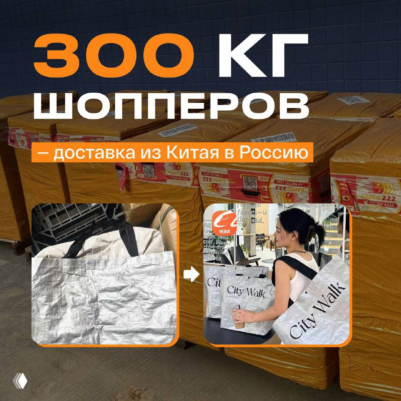 Кейс: доставка 300 кг шопперов из Китая в Россию