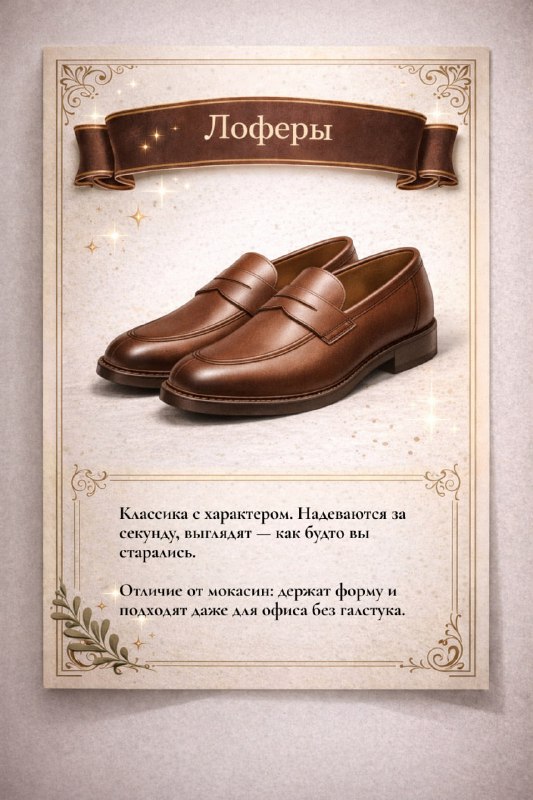 Классические лоферы на карточке: бесшнурковые туфли с характером, подходят к джинсам и деловому кэжуал-стилю коллекции DIGEL.