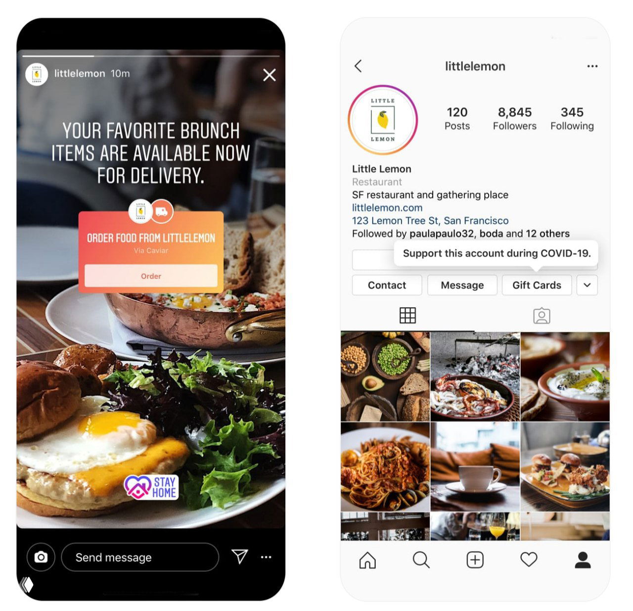 Стикер подарочных карт и доставки в Instagram