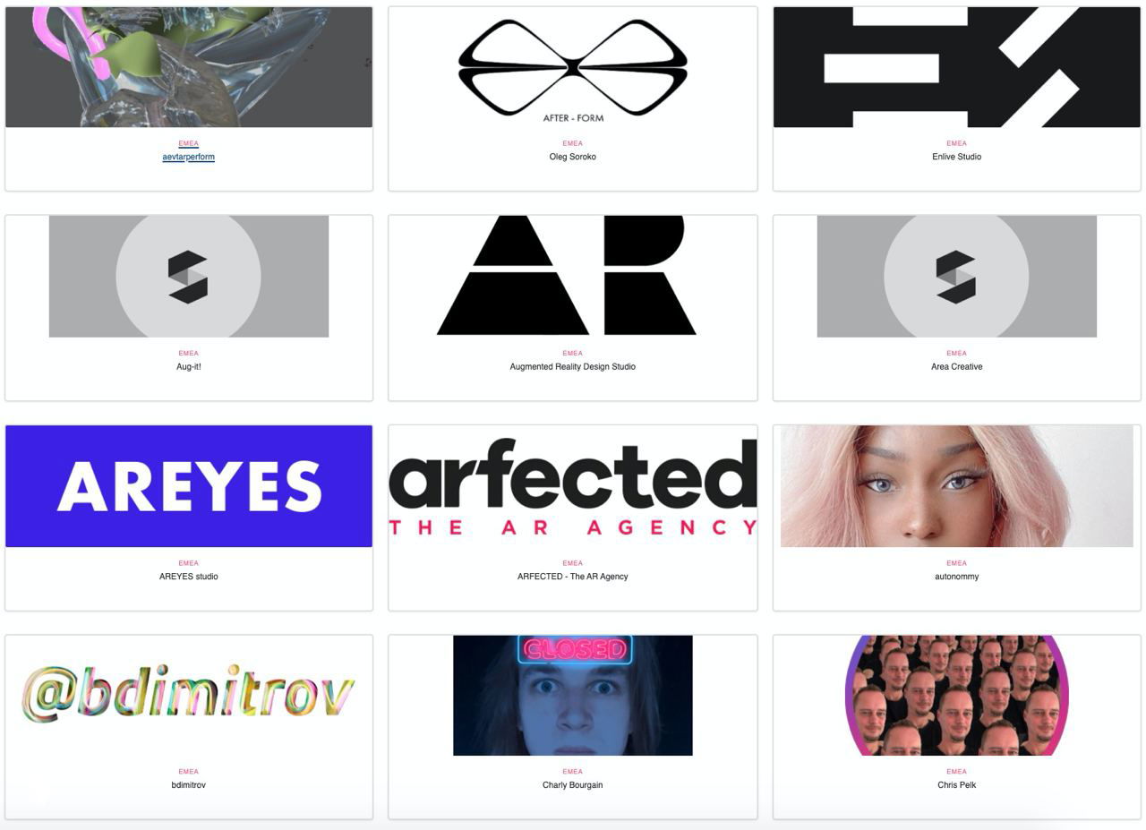 Spark AR: подборка партнёров Facebook
