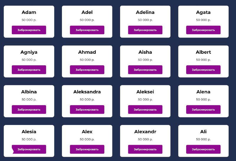 Продажа юзернеймов в Россграм