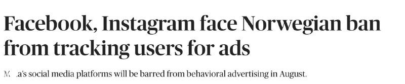 Норвегия временно запретила персонализированную рекламу Facebook