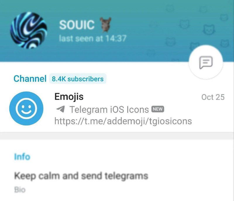 Скриншот карточки канала в Telegram: название канала, отметка количества подписчиков и превью ссылки в шапке профиля.