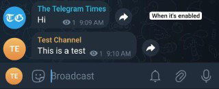 Скриншот чата Telegram с превью сообщений и подписью автора над сообщением, демонстрация того, как выглядит отметка автора в канале.
