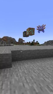 Кадр из игрового видео Minecraft: летающие блоки и пиксельный ландшафт, характерный фрагмент короткого ролика, демонстрирующий разный контент в подборке.