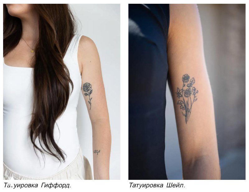 Фотографии татуировок на левой руке обеих блогерш, приведённые в материалах дела для иллюстрации схожести внешности.