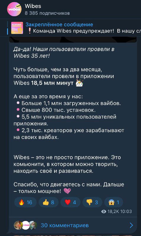 Меньше двух минут в месяц в Wibes