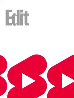 Превью с крупным словом «Edit» и красными иконками воспроизведения — визуал для функции Edit with AI, автоматической обработки роликов.