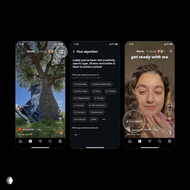 Лента Reels по умолчанию?