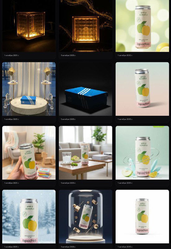 Студийные рендеры банки напитка в разных интерьерах и подсветках — примеры референсов и стилей из Visual Studio