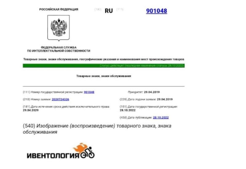 Товарный знак «Ивентология» зарегистрирован