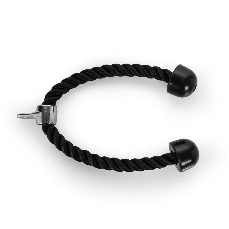 Канатная рукоять (rope) из скрученного каната с пластиковыми заглушками на концах, используется для тросовых тяг и ретракции лопаток.