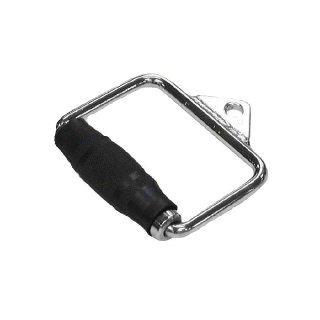 Односторонняя D-handle — квадратная металлическая рукоять с резиновой накладкой, подходит для унилатеральных тяг и коррекции дисбаланса.