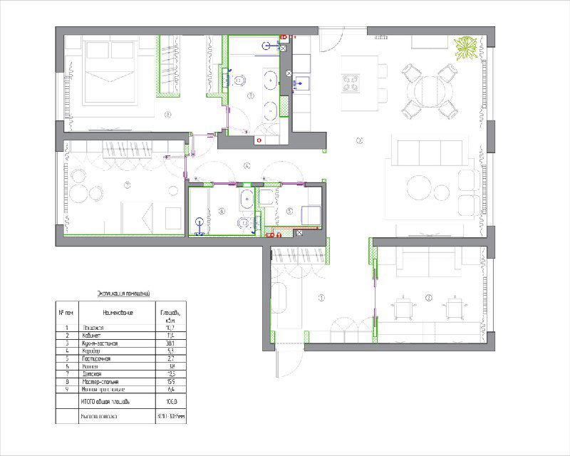 Планировка проекта для молодой семьи с малышом