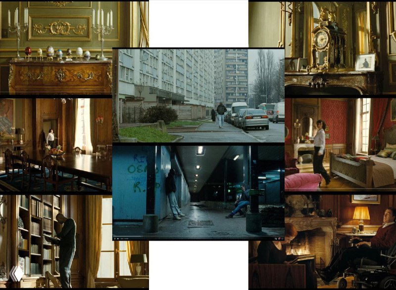 Коллаж настроений: фрагменты классических интерьеров и урбанистических фото — мудборд, отражающий диалог между стариной и современностью.